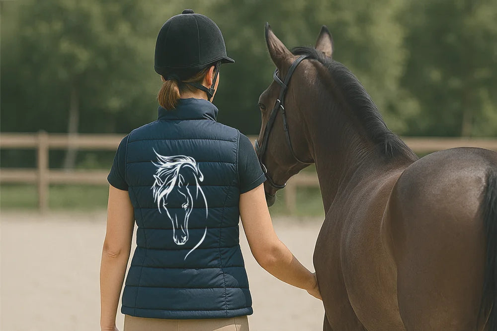 personalisierte reitweste, reitsportartikel, textilveredelung, textildruck für reitverein, mettmann, düsseldorf, reitsportfachgeschäft