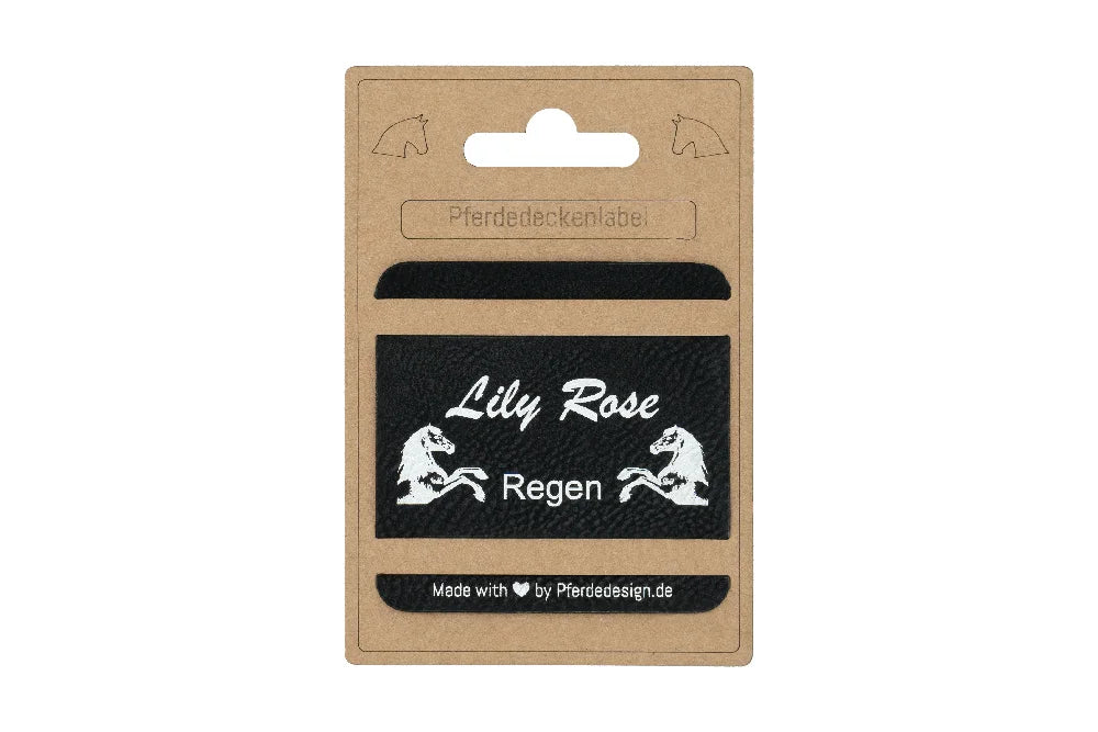 Personalisierbare Label für Pferdedecken