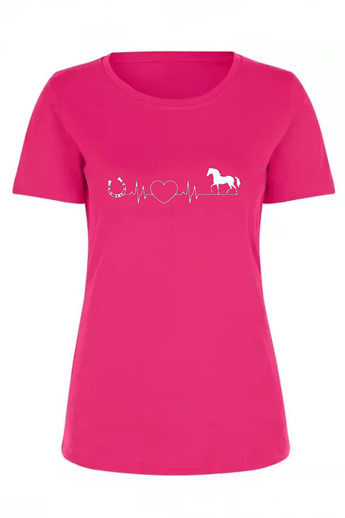 Herzschlag_Tshirt_pink_Reitershirt_Reitbekleidung_personalisierter_Reitbedarf_Reitsportartikel_Mettmann_Duesseldorf_Ratingen