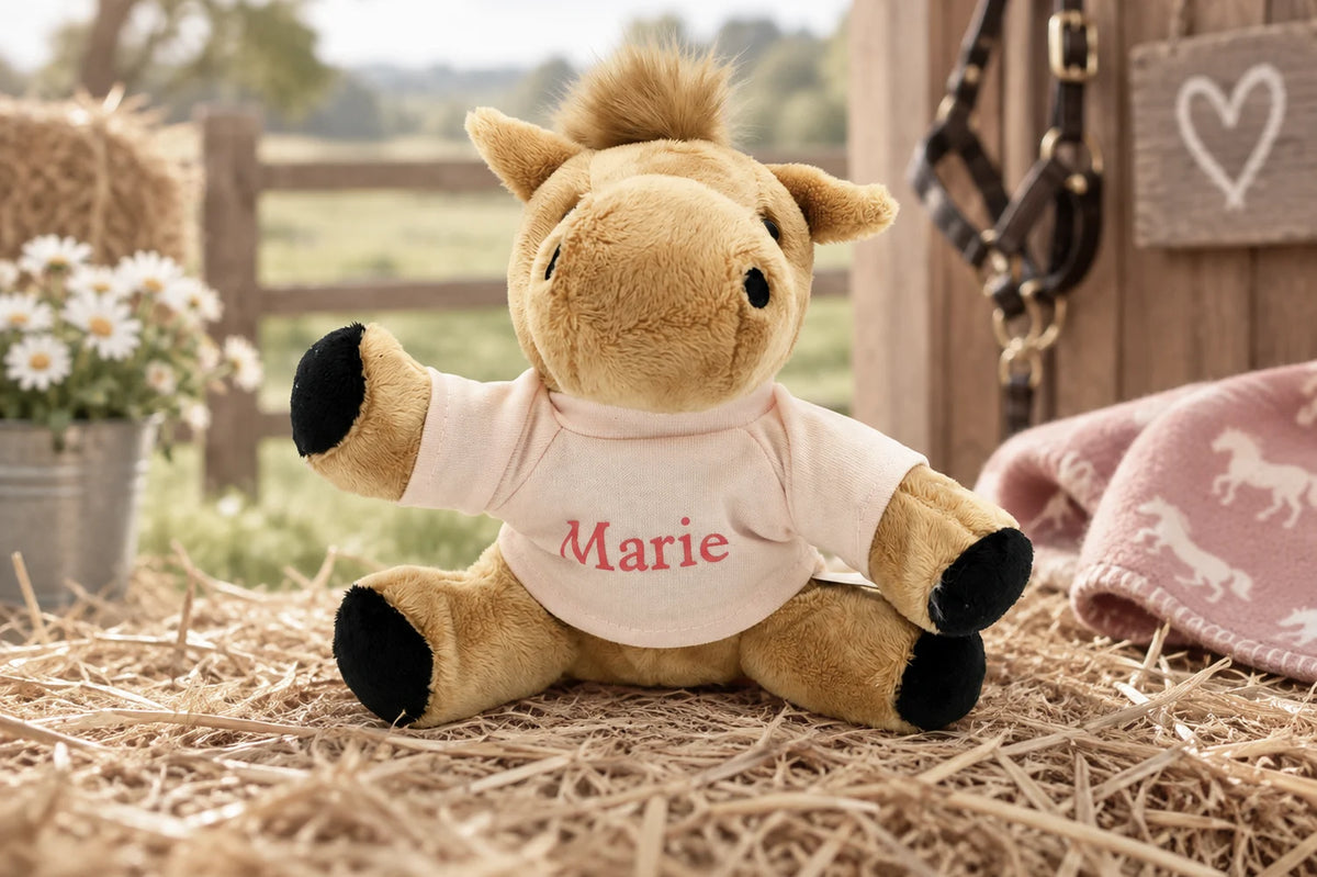 Pferde-Kuscheltier mit Namen, personalisiert