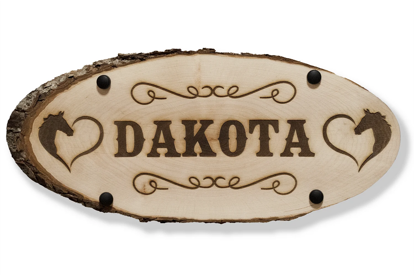 Holz-Boxenschild mit Pferdenamen