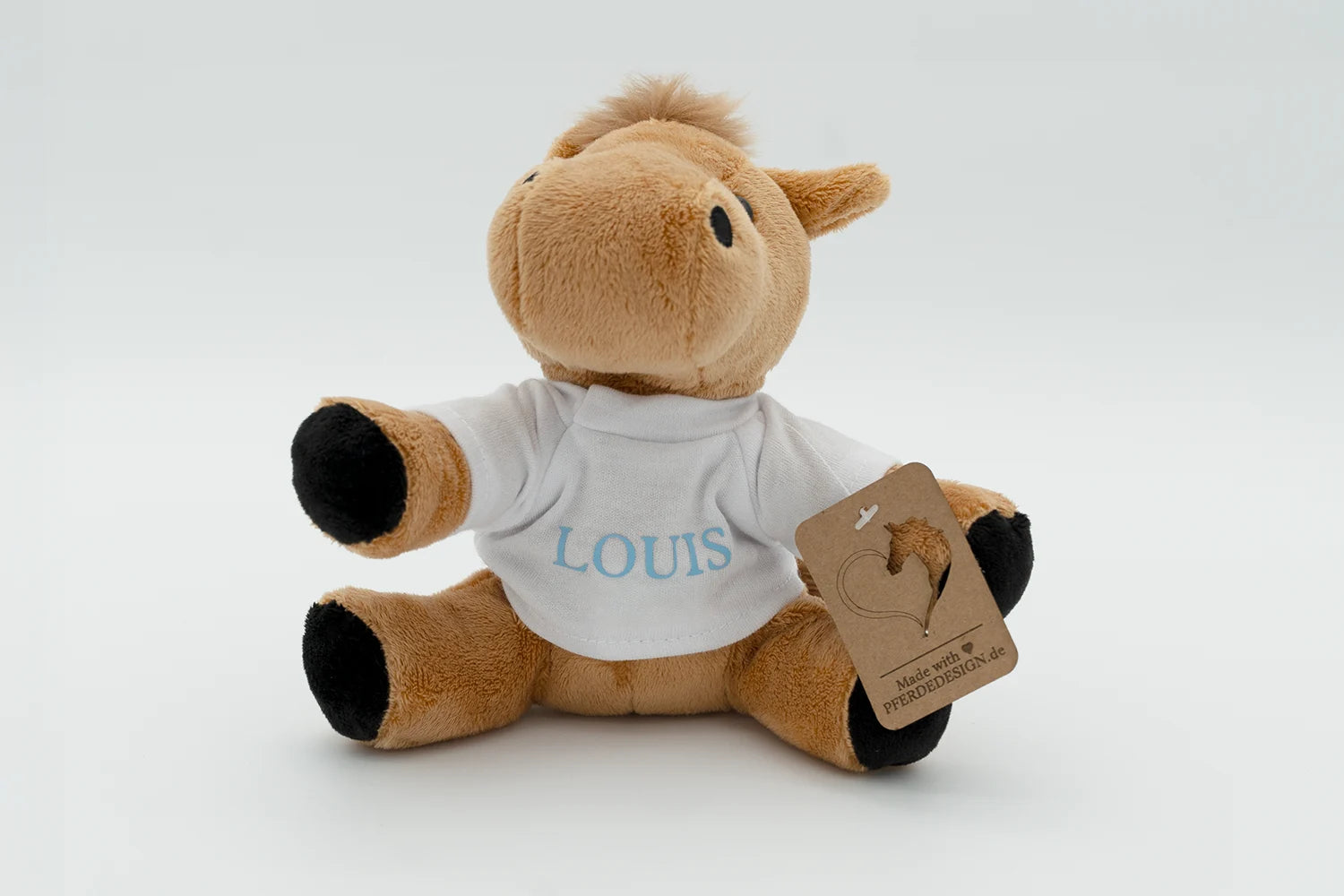 Personalisiertes Pferde-Kuscheltier mit aufgesticktem Namen – weiches Plüschtier als liebevolles Geschenk für Reiter und Pferdefans
