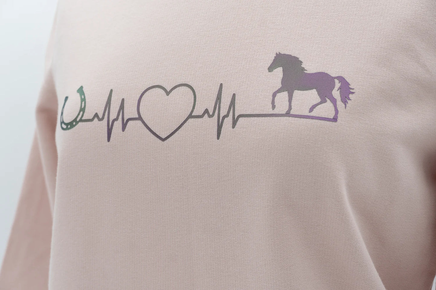 Pullover mit Pferdemotiv Herzschlag mit Magic-Print