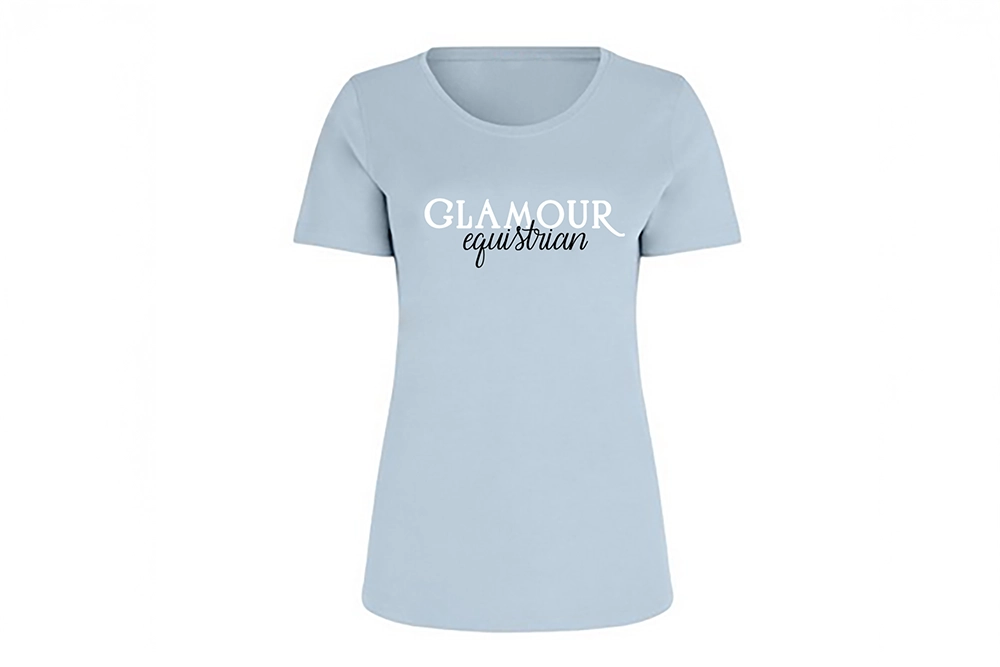 Reitershirt, hellblau, Reitermode, glamour, Shirt, Pferdepulli, Pferdeshirt, Pferdemotiv, bekleidung fuer Reiter Reitbedarf, Mettmann
