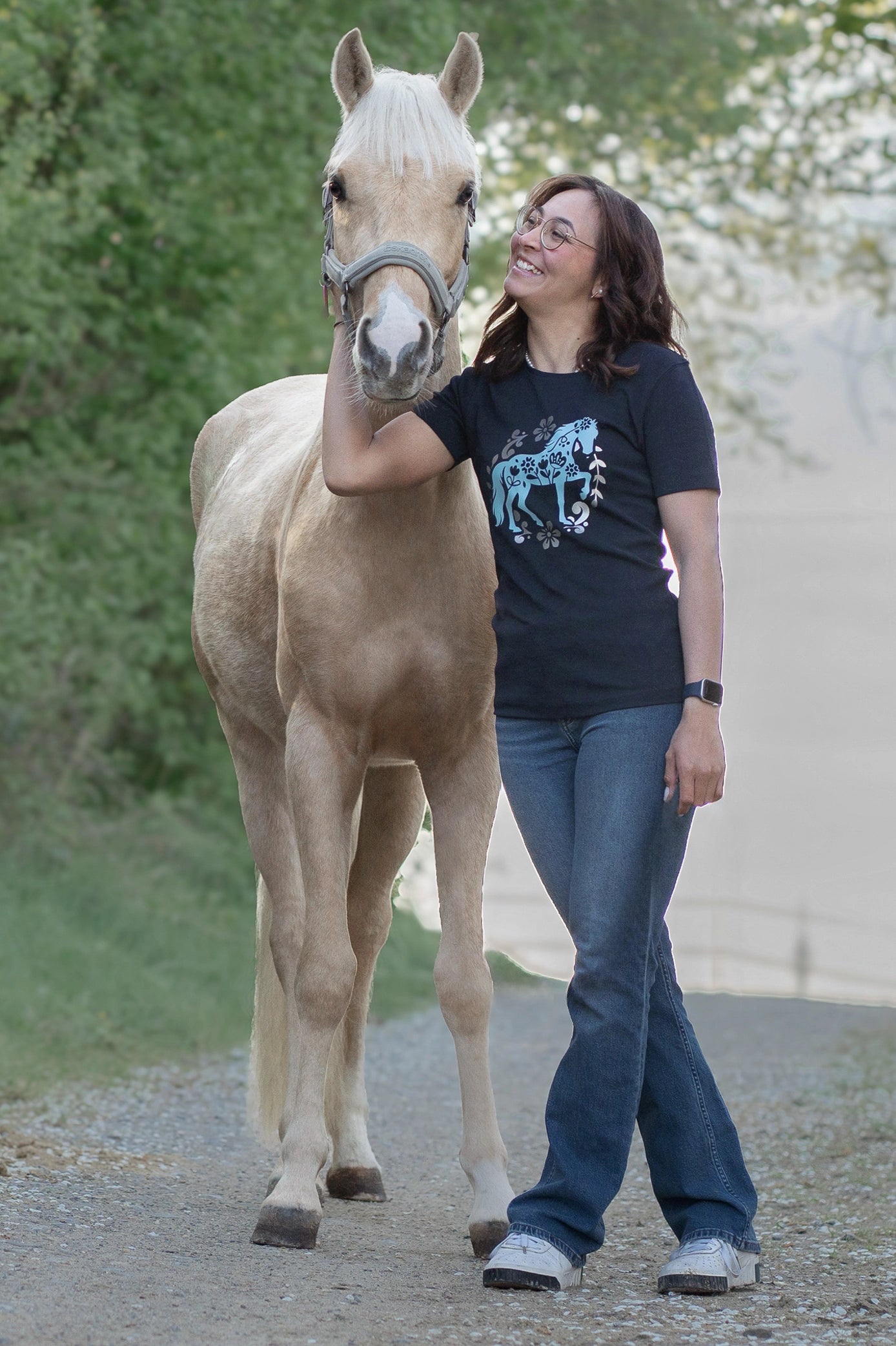 Blumenpferd  Reitershirt, Freizeitshirt